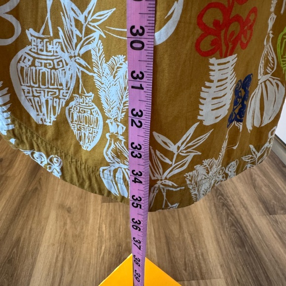 Anthropologie Maeve Toni Button Front Belted Tunic Dress Gold size Small - Picture 16 of 16